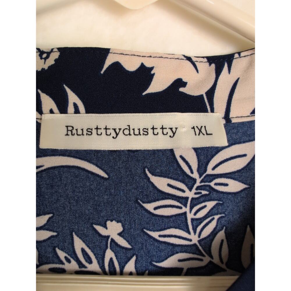 Rusttyydustty paisley floral tiered embroidered maxi dress Size 1XL Navy Boho - Picture 3 of 7